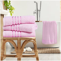 Pink stripe bath sheet