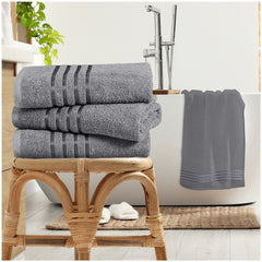 Grey stripe bath sheet