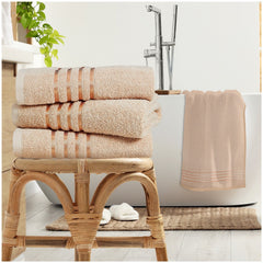 Natural stripe bath sheet